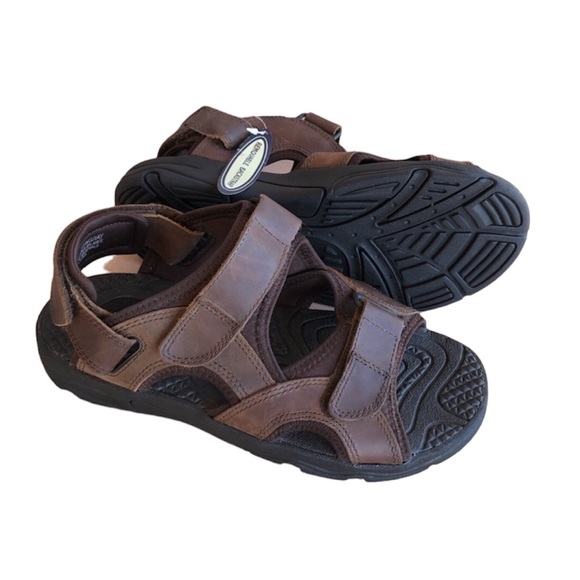 Sonoma Genuine Leather Stingray Removable Back Strap Brown Adjustable Sandals 7 - Picture 2 of 14